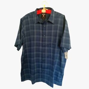Swiss Alps Men’s Blue Plaid Short Sleeve Button Up Shirt XL NWT